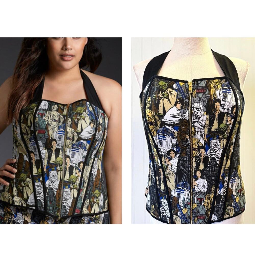 Torrid 3 (3X 22/24)‎ Sexy Star Wars Zip Up Lace Up Cosplay Halter Corset Top New
